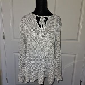 Adrianna Papell Black and White Polka Dot Top